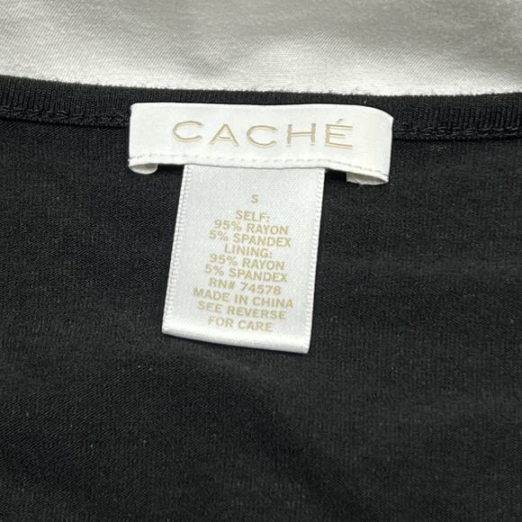 Cache Black Studded Eyelet Square Neckline Y2K Baby Long Sleeve Mob Wife Size S - Picture 5 of 8